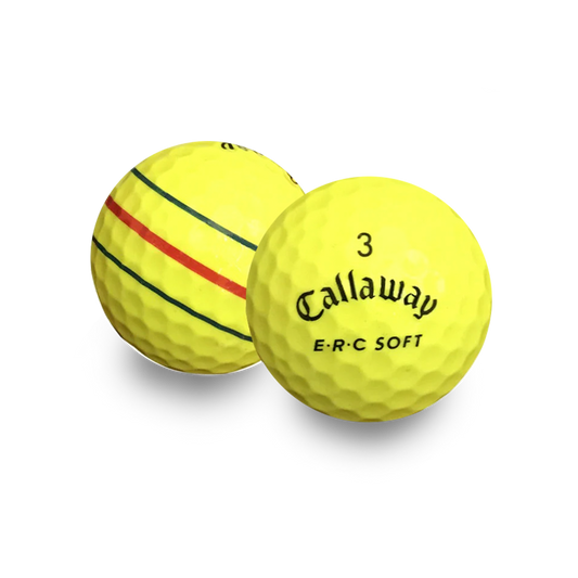 Used Callaway ERC Soft Triple Track Yellow Golf Balls - 1 Dozen