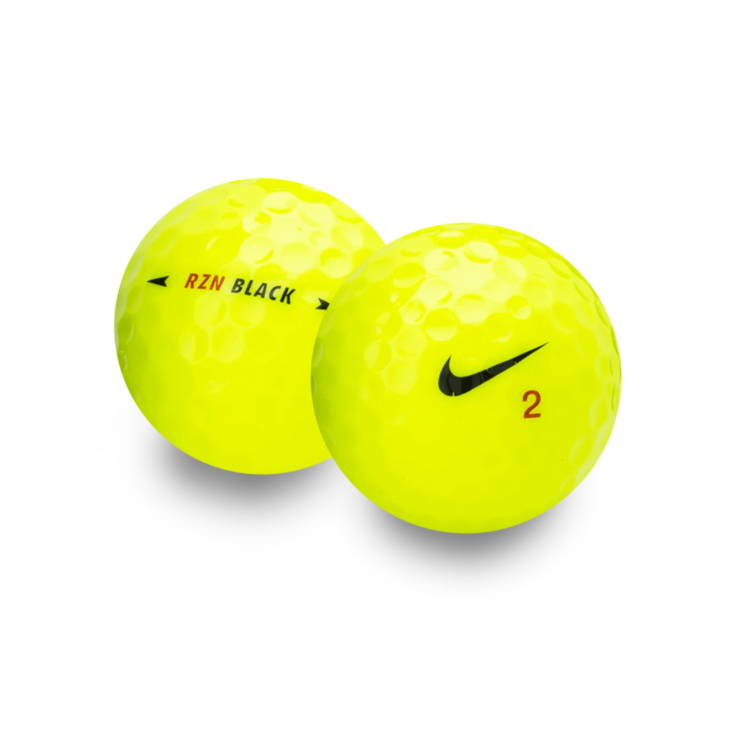 Used Nike RZN Black Yellow Golf Balls - 1 Dozen