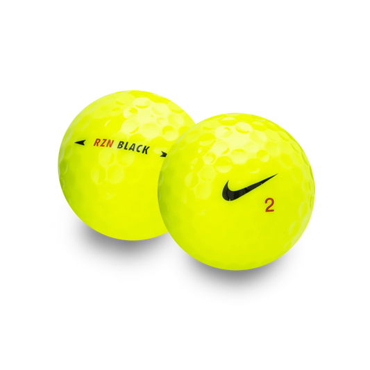 Used Nike RZN Black Yellow Golf Balls - 1 Dozen